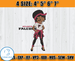 Atlanta Falcons Embroidery, Betty Boop Embroidery, NFL Machine Embroidery Digital, 4 sizes Machine Emb Files -29-Corum