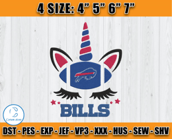 Buffalo Bills Embroidery, Unicorn Embroidery, NFL Machine Embroidery Digital, 4 sizes Machine Emb Files -02 - Corum