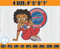 Buffalo Bills Embroidery, Betty Boop Embroidery, NFL Machine Embroidery Digital, 4 sizes Machine Emb Files -07 - Corum