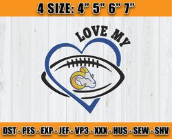 Love My Rams Embroidery Design, Los Angeles Rams Embroidery, Rams Logo, Sport Embroidery