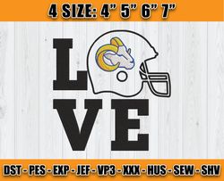 Love Los Angeles Rams Embroidery Design, Rams Embroidery, NFL Football Embroidery, Sport Embroidery