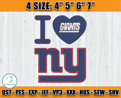 I Love Giants Embroidery File, New York Giants Logo Embroidery, Nfl Embroidery Patterns, Sport Embroidery