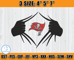 Tampa Bay Buccaneers Super Man Embroidery, Embroidery Machine Design, NFL Embroidery Design, Instant Download