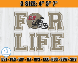 Buccaneers For Life, Tampa Bay Buccaneers Embroidery, NFL Embroidery Patterns,