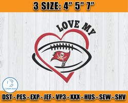 Love My Buccaneers Embroidery Design, Tampa Bay Buccaneers Embroidery, Buccaneers Logo, Sport Embroidery