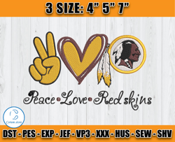 Peace Love Commanders Embroidery File, Washington Commanders Embroidery, Football Embroidery, Embroidery Patterns