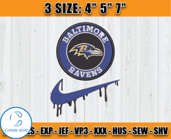 Baltimore Ravens Nike Embroidery Design, Brand Embroidery, NFL Embroidery File, Logo Shirt 105