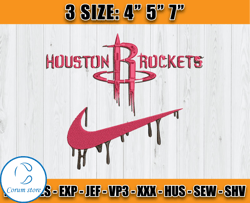 Houston Rockets Embroidery Design, Basketball Nike Embroidery Machine Design