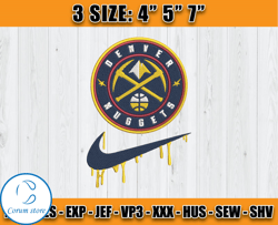 Denver Nuggets Embroidery Design, Basketball Nike Embroidery Machine Design