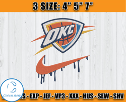 Oklahoma City Thunder Embroidery Design, Basketball Nike Embroidery Machine Design