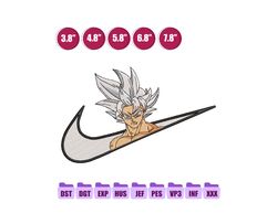 Nike Goku Anime Embroidery Design, Nike Anime Embroidery Designs 76