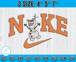 Nike x Olaf embroidery, Frozen Cartoon embroidery, Embroidery Machine