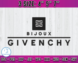 Bijoux Givenchy embroidery, logo fashion embroidery, logo fashion