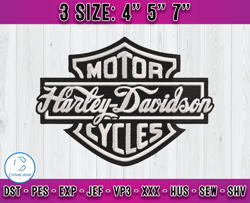 Harley logo embroidery, embroidery design file, machine embroidery applique design