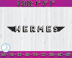Hermes Logo embroidery, logo fashion emboridery, embroidery machine
