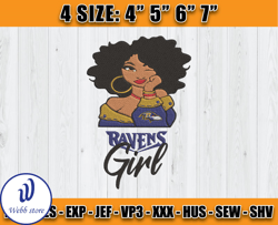 Ravens Embroidery, Betty Boop Embroidery, NFL Machine Embroidery Digital, 4 sizes Machine Emb Files -17-Webb