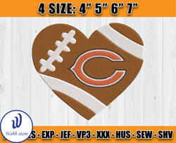 Chicago Bears Embroidery, NFL Girls Embroidery, NFL Machine Embroidery Digital, 4 sizes Machine Emb Files -14 Webb