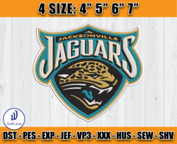 Jacksonville Jaguars Logo Embroidery Design, NFL Team Embroidery Files, Machine Embroidery Pattern, D3