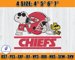 Snoopy Chiefs Embroidery File, Snoopy Embroidery Design, Chiefs Logo Embroidery, Embroidery Patterns, D13