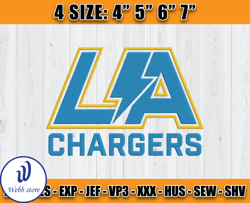 Los Angeles Chargers Logo Embroidery, Chargers Embroidery, NFL Sport Embroidery, Embroidery Design files