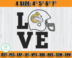 Love Los Angeles Rams Embroidery Design, Rams Embroidery, NFL Football Embroidery, Sport Embroidery