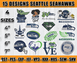Seattle Seahawks Football Logo Embroidery Bundle, Bundle NFL Logo Embroidery 29