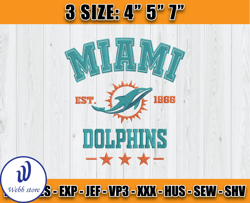 Miami Dolphins Football Embroidery Design, Brand Embroidery, NFL Embroidery File, Logo Shirt 28