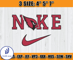 Arizona Cardinals Nike Embroidery Design, Brand Embroidery, NFL Embroidery File, Logo Shirt 98
