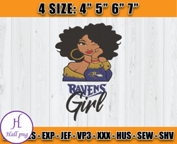 Ravens Embroidery, Betty Boop Embroidery, NFL Machine Embroidery Digital, 4 sizes Machine Emb Files -17 & Hall