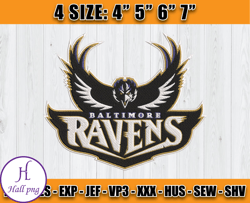 Ravens Embroidery, NFL Ravens Embroidery, NFL Machine Embroidery Digital, 4 sizes Machine Emb Files -24 & Hall
