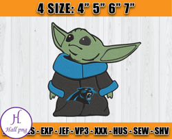 Panthers Embroidery, Baby Yoda Embroidery, NFL Machine Embroidery Digital, 4 sizes Machine Emb Files -28 Hall