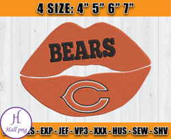 Chicago Bears Embroidery, NFL Girls Embroidery, NFL Machine Embroidery Digital, 4 sizes Machine Emb Files -12 Hall