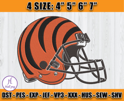 Cincinnati Bengals helmet Embroidery Design, Logo Bengals, 4 sizes Machine Emb Files, D3 - Hall