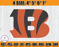 Cincinnati Bengals logo Embroidery, NFL Embroidery, 4 sizes Machine Embroidery Files, D19 - Hall
