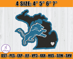 Detroit Embroidery Design, NFL Sport Embroidery, Embroidery Design files, 4 sizes Machine Emb Files, D6- Hall