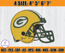 Green Bay Packers Logo Embroidery, Logo NFL Embroidery, Sport Embroidery, Football Embroidery Design, D4- Diven