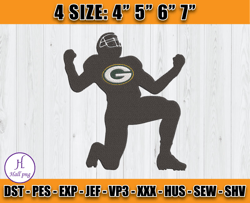 Green Bay Packers Man Embroidery, Green Bay Packers Embroidery, Packers Logo, Sport Embroidery, D9- Hall