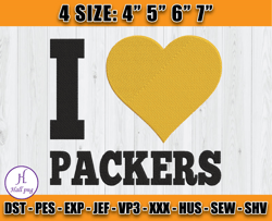 I Love Packer Embroidery File, Packer Logo Embroidery, Nfl Embroidery Patterns, Sport Embroidery, D12- Hall