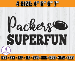 Packers Superfun Embroidery Design, Green Bay Packer Embroidery, NFL Embroidery Patterns, Sport Embroidery, D14- Hall