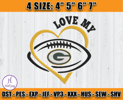 Love My Packer Embroidery Design, Green Bay Packers Embroidery, Packers Logo, Sport Embroidery, D15- Hall