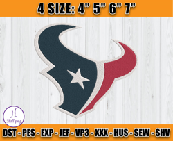 Houston Texans Logo Embroidery, NFL Sport Embroidery, Texans NFL, Embroidery Design files- Hall - D12