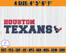 Houston Texans Logo Embroidery, Logo NFL Embroidery, Sport Embroidery, Football Embroidery Design- Hall - D19