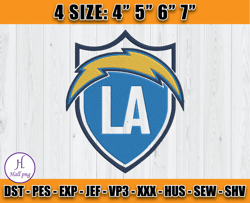 Los Angeles Chargers Logo Embroidery, NFL Sport Embroidery, Chargers NFL, Embroidery Design files