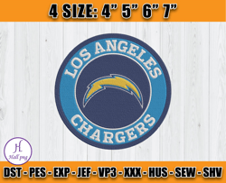 Los Angeles Chargers Logo Embroidery, Logo NFL Embroidery, NFL Sport Embroidery, Embroidery Design files