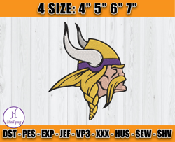 Minnesota Vikings Embroidery Designs, NFL Embroidery Designs, Digital Download, NFL Vikings Embroidery