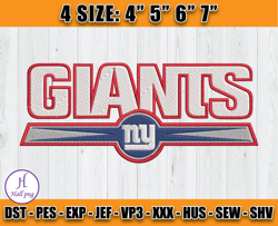 New York Giants Embroidery Designs, NFL Logo Embroidery Files ,Machine Embroidery Design File, Digital File