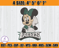 Philadelphia Eagles Mickey Embroidery, Philadelphia Eagles Embroidery File, Football Team Embroidery Design