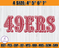 San Francisco 49ers Embroidery Designs, NFL Embroidery Designs, Digital Download, Football Embroidery