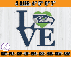 Love Seattle Seahawks Embroidery Design, Seattle Seahawks Embroidery, NFL Football Embroidery