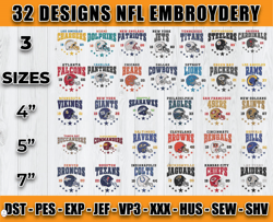 32 Team Football Logo Embroidery Bundle, Bundle NFL Logo Embroidery 34
